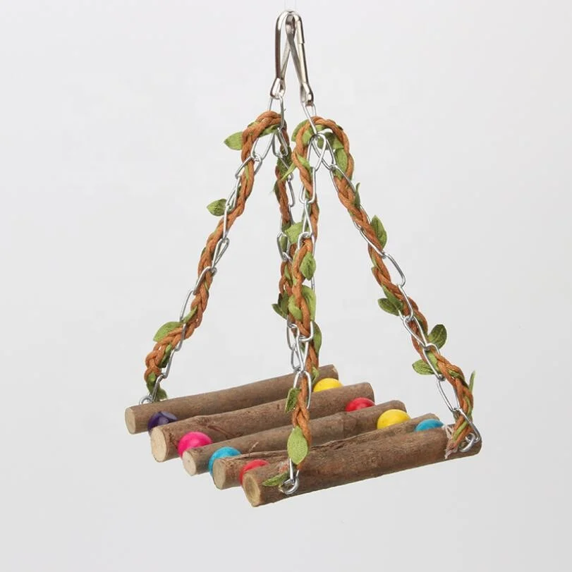 Bird Parrot Toy Swing Hanging Bell Hammock Hanging Swing Toy for Finches 5 pack Parrot Accessories bird cage Swing Toy