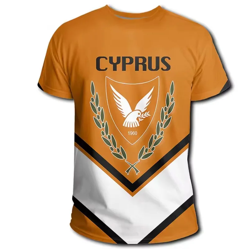 Chinese Factory Cheaper Price Short Sleeve Printing Luxury Designer Cyprus Flag MenT shirt For Promotion