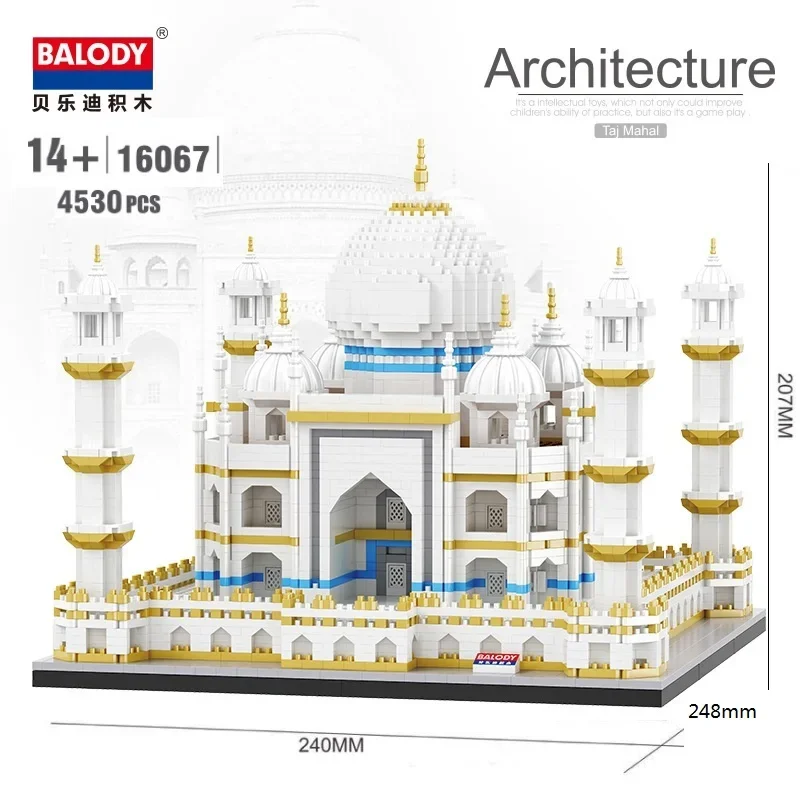Balody Mini Blocks 4530pcs Architecture Building Bricks India Castle Taj Mahal Model Toys Juguetes Kid Gift Construction 16067