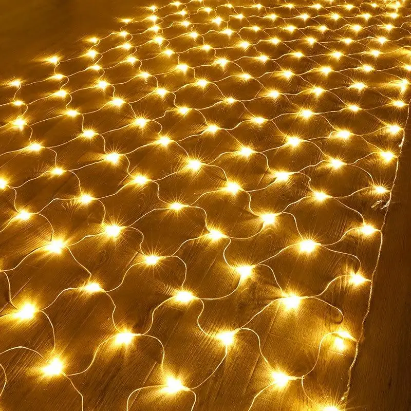 Waterproof Fishing Net Lamp 200 LED Outdoor Star Lights Factory Spot Christmas Holiday Decoration for Project Lighting