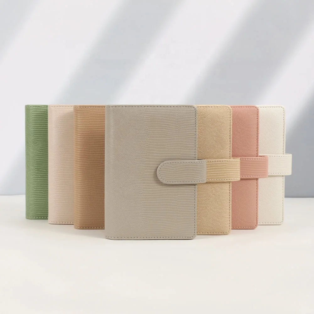 Hongbo Best Seller 6 Rings A6 Lizard Leather Budget Binder A6 Planner as Organizer & Planner with Fly Leaf Available