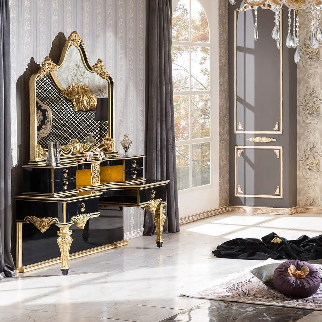 European Modern Style Bedroom Furniture Set Beautiful Luxury Wooden Bedroom Set