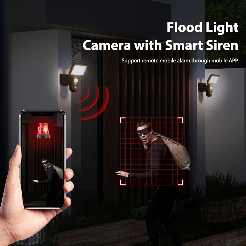 Smart Tuya Wifi nightwatcher security motion sensor LED light With camera for Garden Outdoor Waterproof 23W Lighting