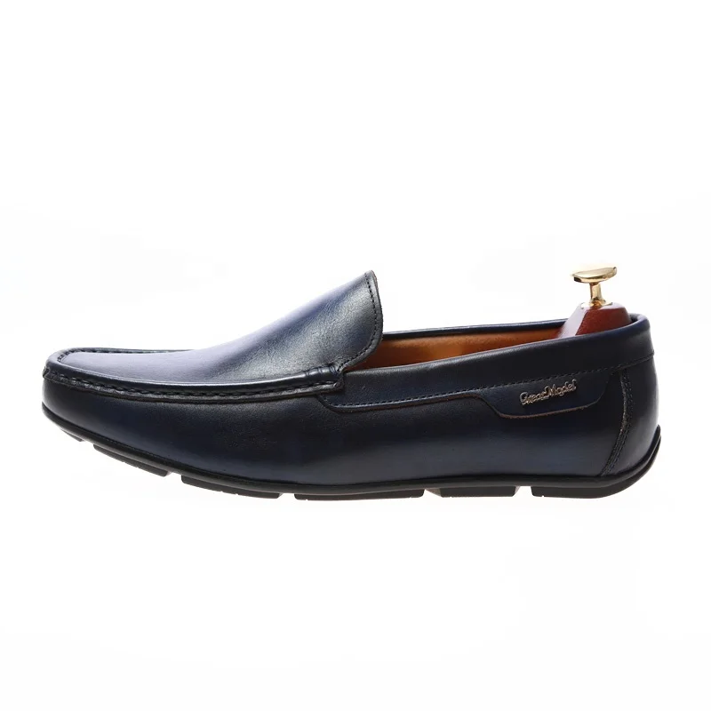 New men penny loafers Italian leather business shoes with retro soles loafers shoes for men