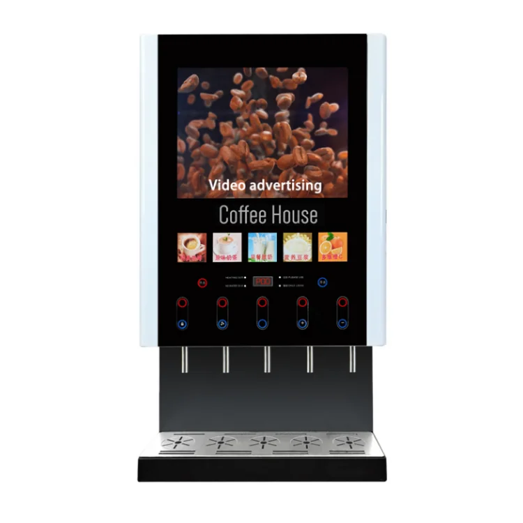 15' Led Screen Table Top Outdoor Smart 12 Button 5 Hot/Ice Drinks Instant Coffee Vending Machine