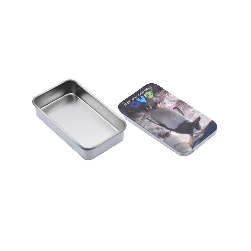 Sliding Lid Pack Mint Storage Candy Metal Tin Box