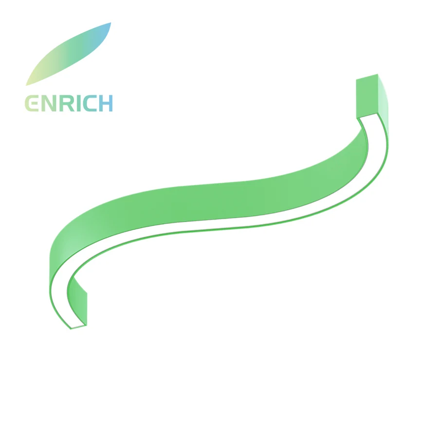 Interior Curved LED Linear Pendant Light with Bendable Design for Offices and Gyms