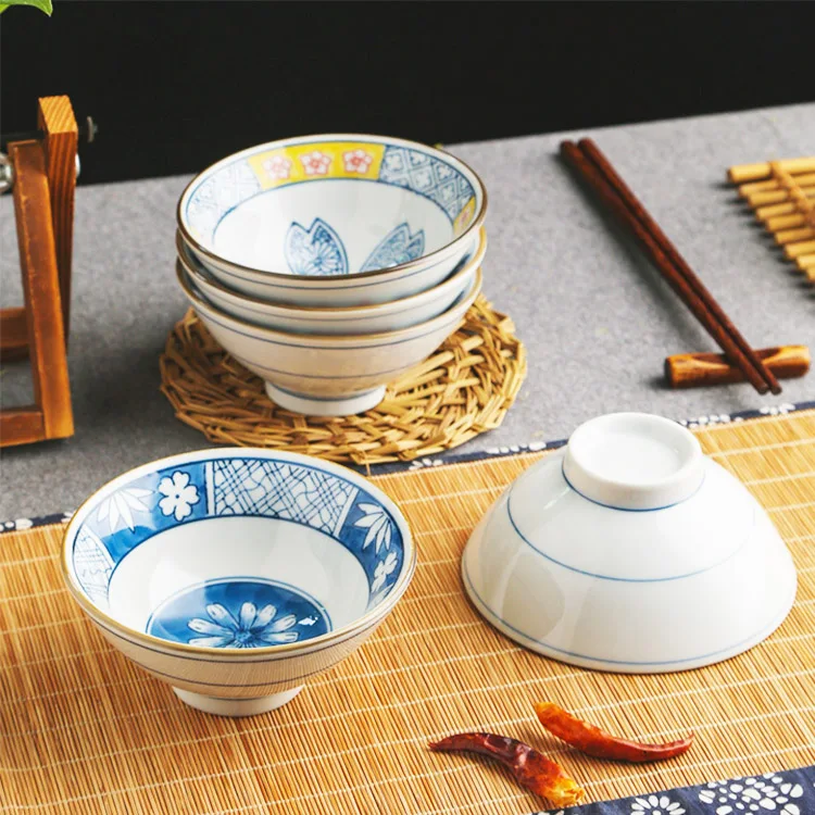 Japanese Round Ceramic Restaurant Soup Mixing Serving Bowl Travel Bowls Durable