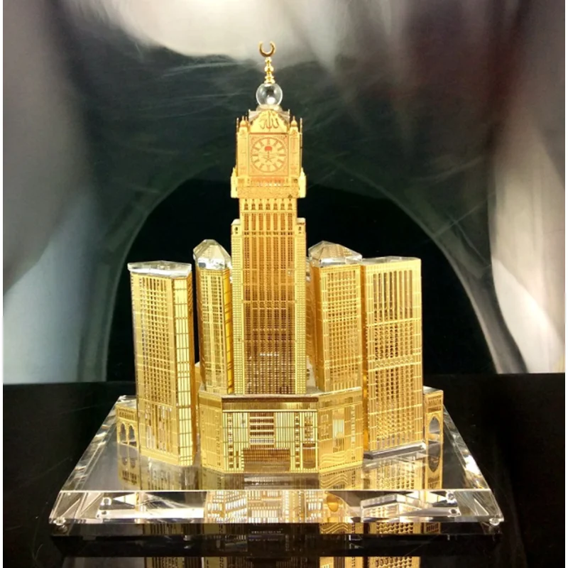 JY crystal crafts Customized model glass 3d building model tower for company anniversary gifts with gift box