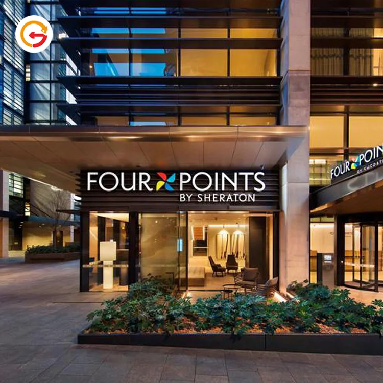 JAGUARSIGN Manufacturer Custom Facade Sign LED Channel Letter Hotel Business Signs Logo Outdoor Monument Signs Hotel Signage