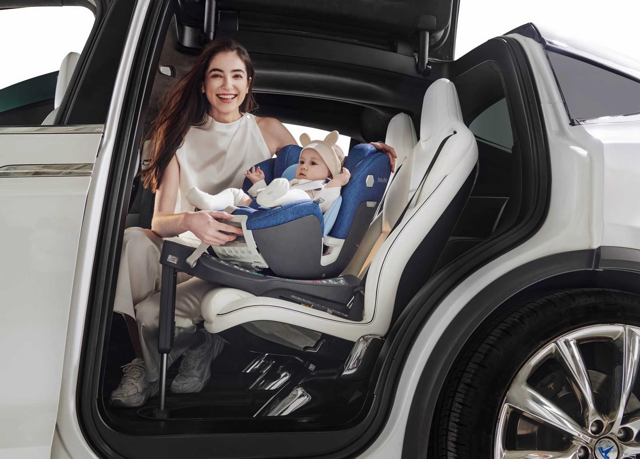  Вращающееся детское сиденье 360 I-Size подходит для 40-105 см с Isofix и синими ножками хорошее качество