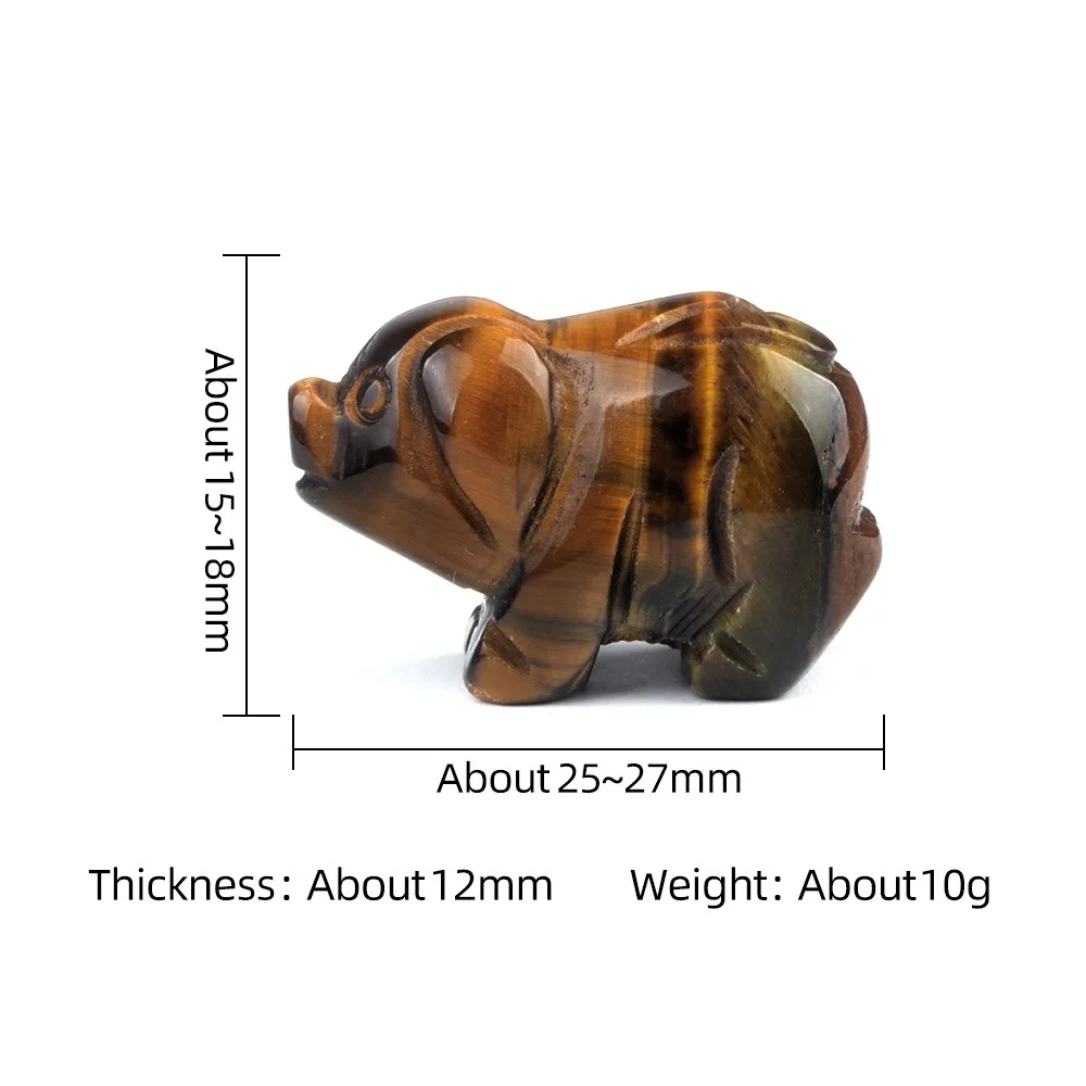 Wholesale Carving Polished 1 Inch Natural Reiki Healing Carved Gemstone Stone Crystal Pig for Home Decoration