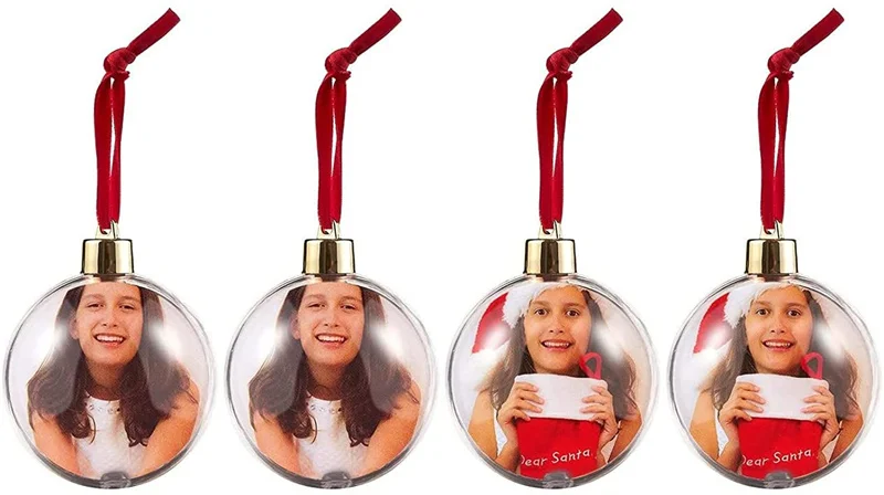 Wholesale Outdoor Christmas Tree Ornaments Personalized Transparent Plastic Hanging Ball With Names