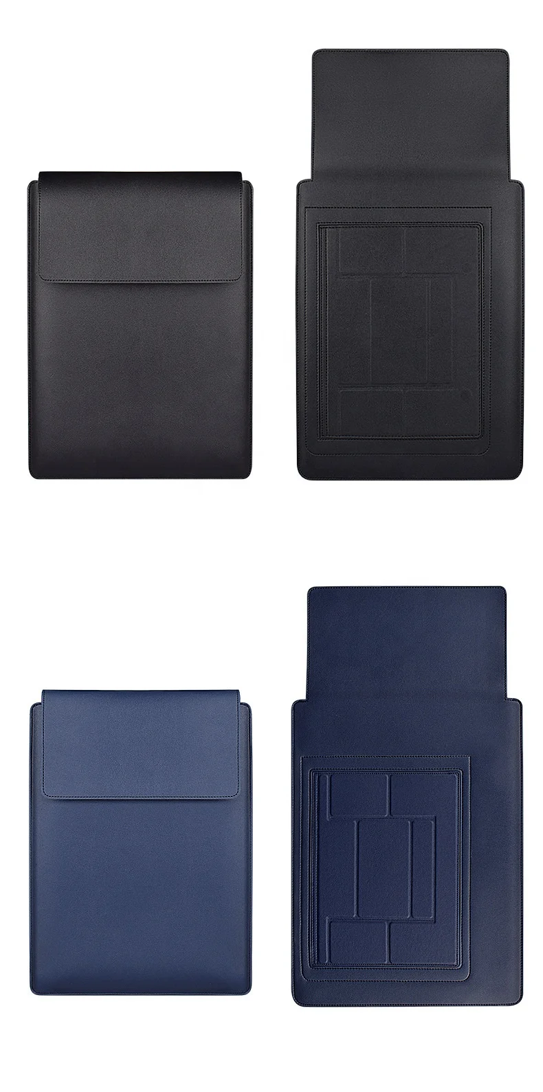 2024 Hot Sale PU Leather Laptop Sleeve Magnetic With Stand Bag Waterproof 13 14 15 16 inch Notebook Computer Case with Mouse Pad