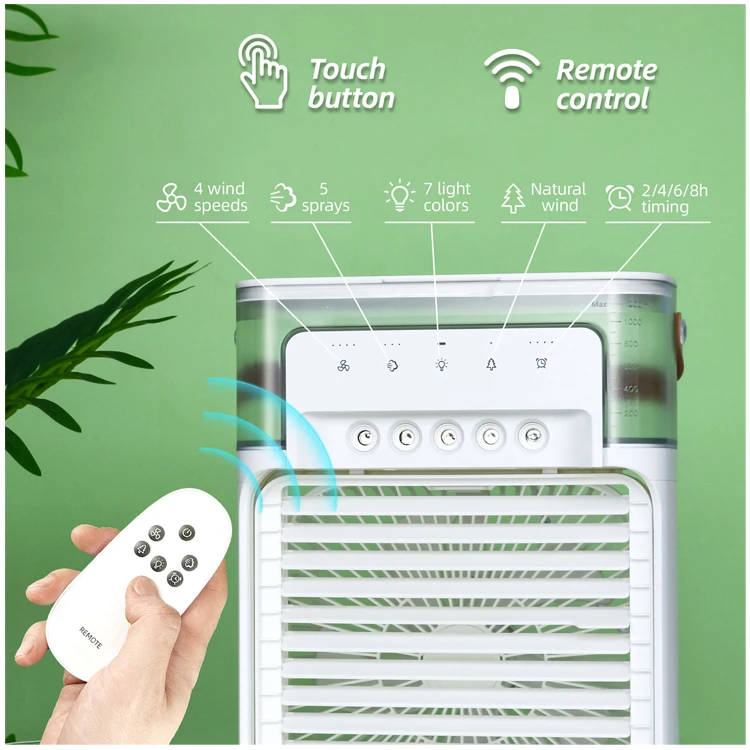 water spray cooling portable personal space small multifunction charging air cooler fan for home