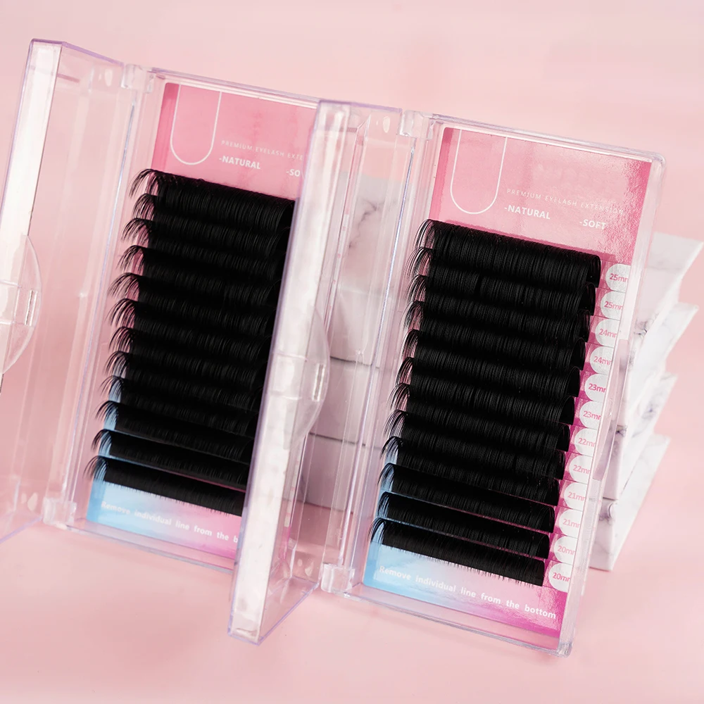 private label las supplies mink lashextensions easy fan matte black volume individual cashmere eyelash extension lash tray