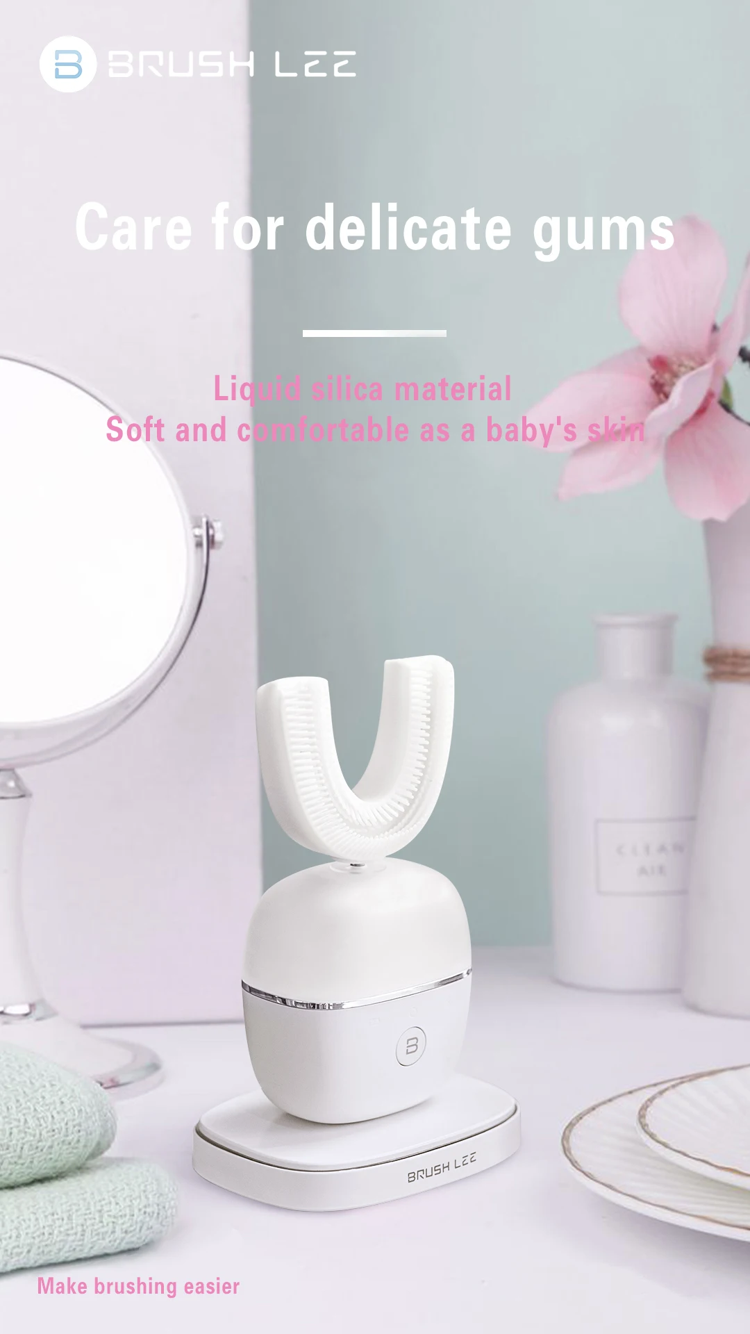 wholesale products professional wireless kraft cleaner u shape 360 toothbrush