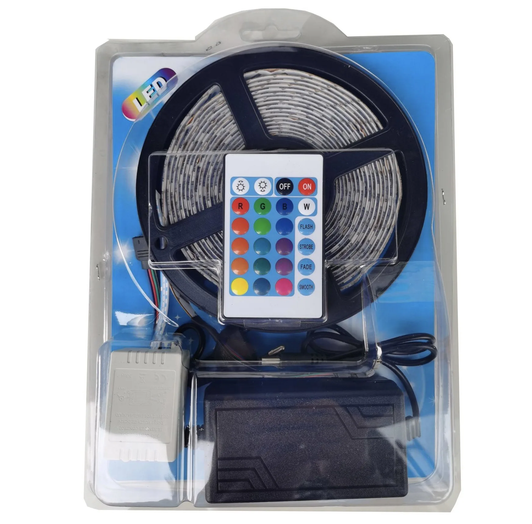 LED flexible strip kit with 12v IP65waterproof 5050 54leds per meter blister package RGB colorful decorative rope light in stock