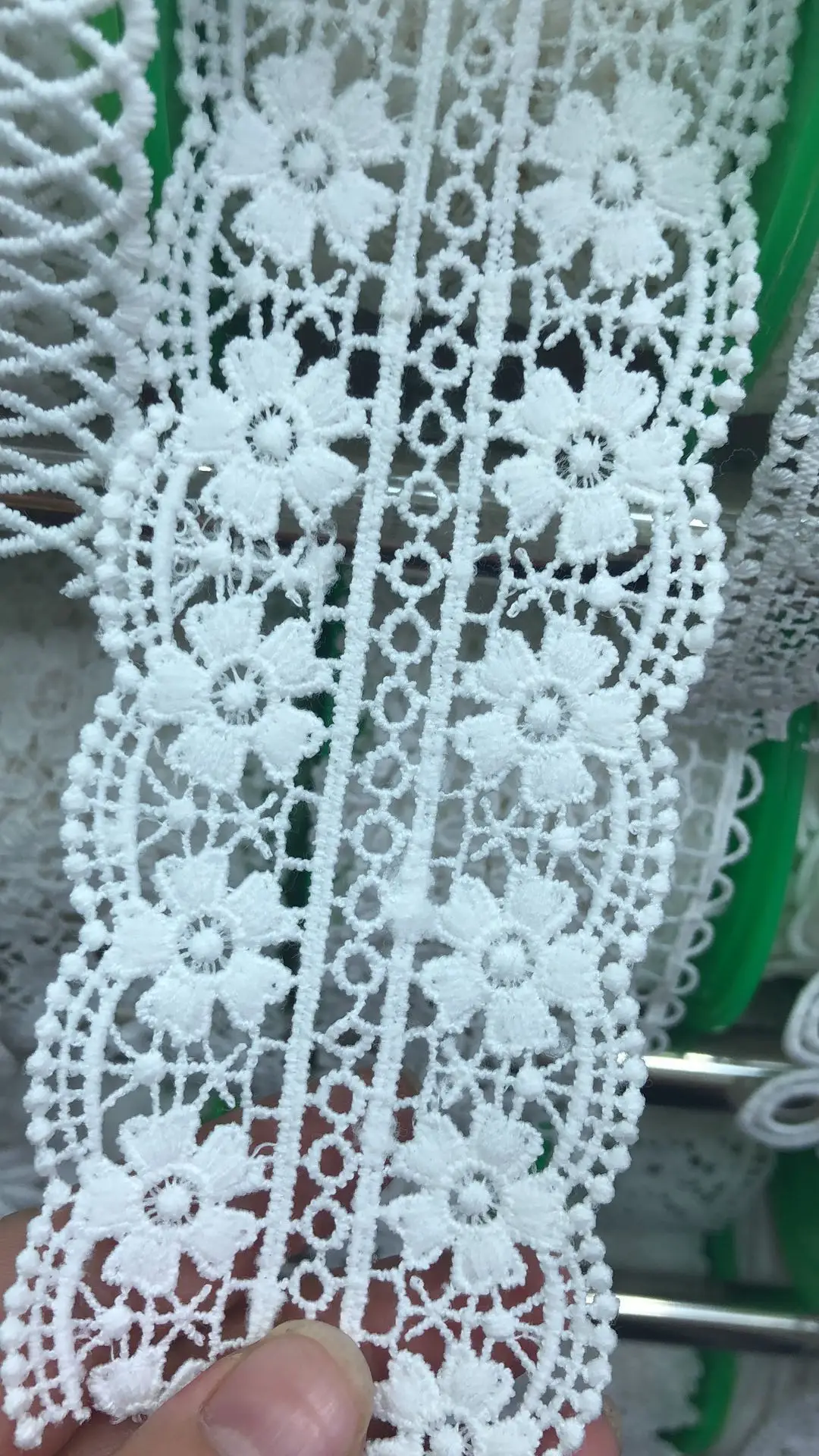 Top Quality Custom Embroidery Lace Trim Fancy White Border lace For Garment Accessories