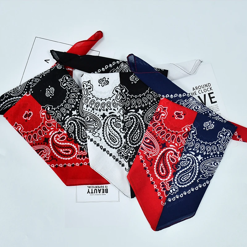 Customized Factory Double Print Paisley Pattern Handkerchief Printing Bandana Cheap Cotton Bandana