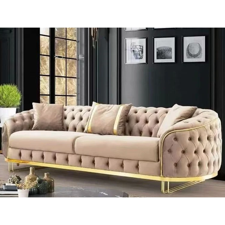 Modern luxury sofa set furniture velvet couch living room sofas one seat two seat three seat sectional fabric sofa