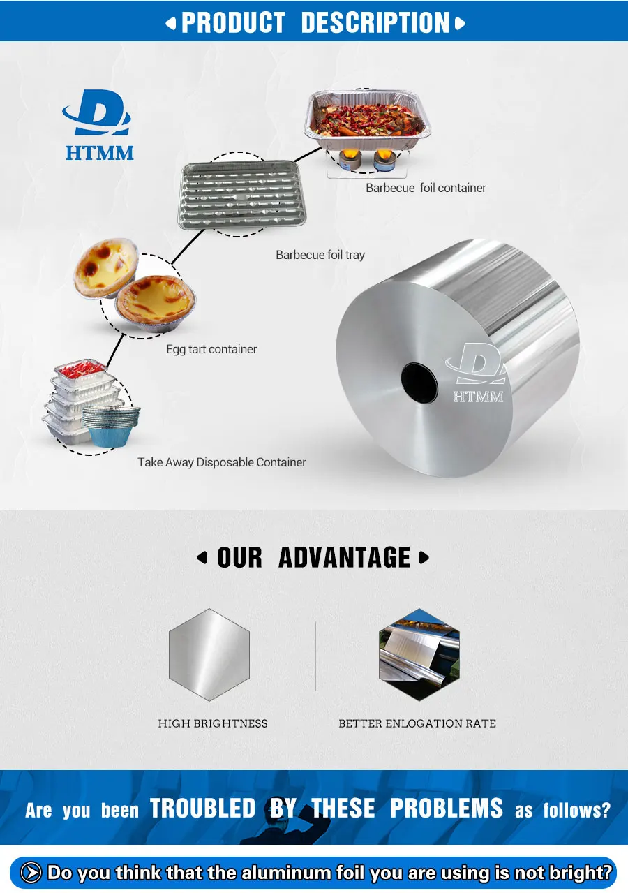 Hot Sales Aluminum Foil Roll Price 8011 3003 Alloy 40 Micron Aluminum Foil Used Of Food Containers