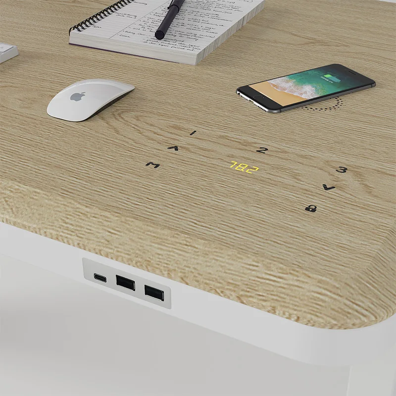 New style multi-scenario use height adjustable glass 1 2 leg smart electric sit and stand desk