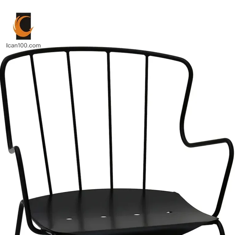 Wire Steel Chair Metal Legs Restaurant Furniture Coffee Shop Metal Black Dining Chair