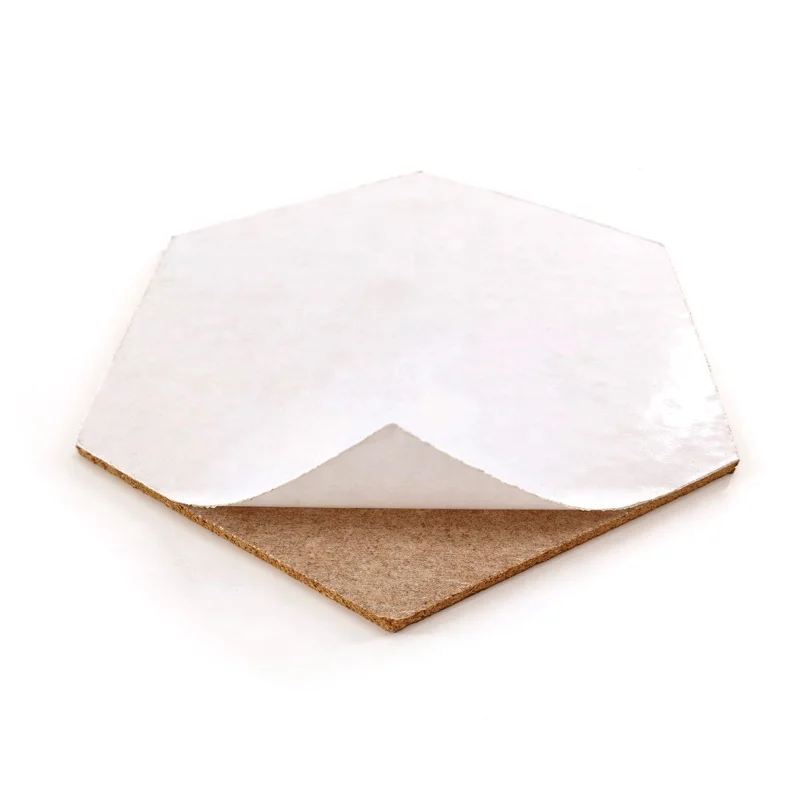 Hot selling good quality bulletin hexagon black self adhesive wall cork board