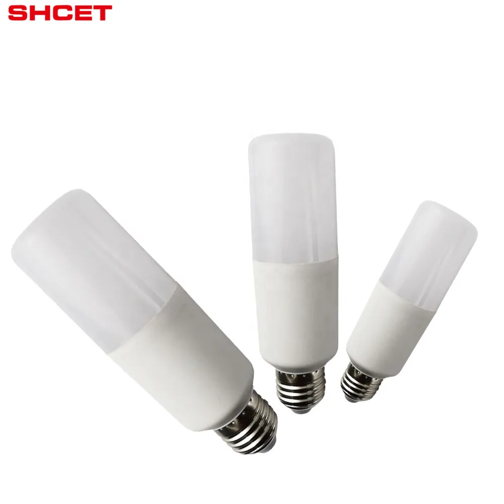 Hot selling E27 B22 plastic aluminum housing 5W 10W 15W Mini Cylinder LED Light Bulb Flat Head T Shape led bulb indoor light