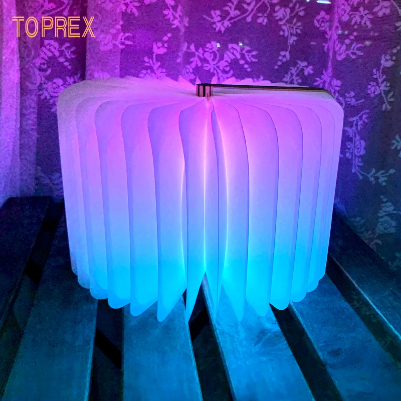 Bedroom Table Decoration Rechargeable Portable LED Usb Book Shape Folding Lamp