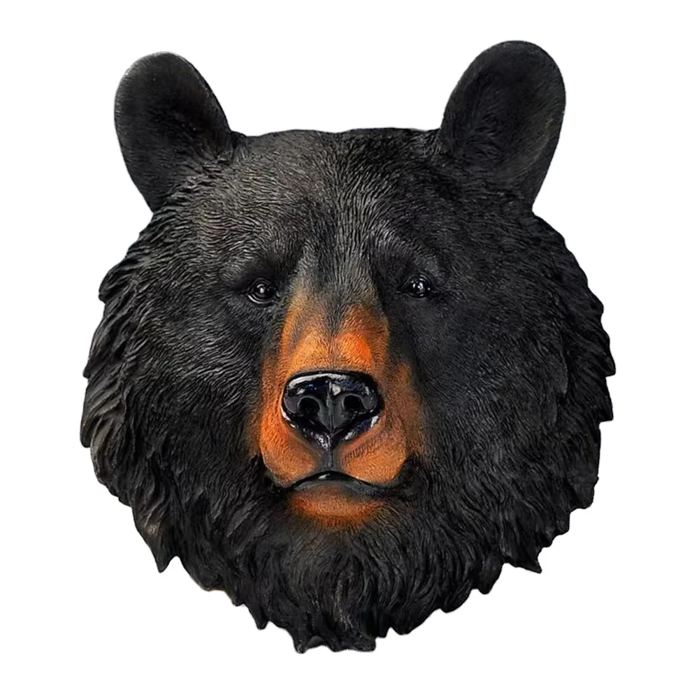 European American Style Lion Wolve Leopard Tiger Black Bear Home Wall Art Decoration Resin Animal Head Wall Hanging Decor