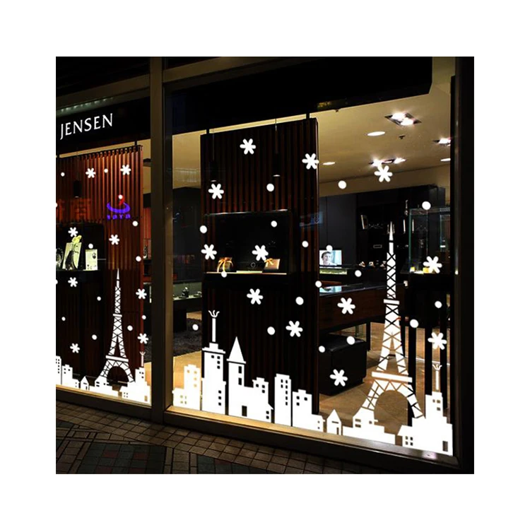 Прозрачные виниловые наклейки на окна с принтом на заказ