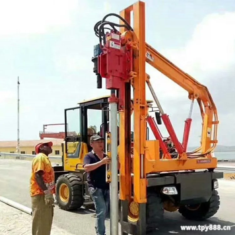 Hydraulic Rotary Piling Rig Pile Drilling Machine Guardraild Pile Driver wheel Highway Guardrail Drilling machinery in Vietnam