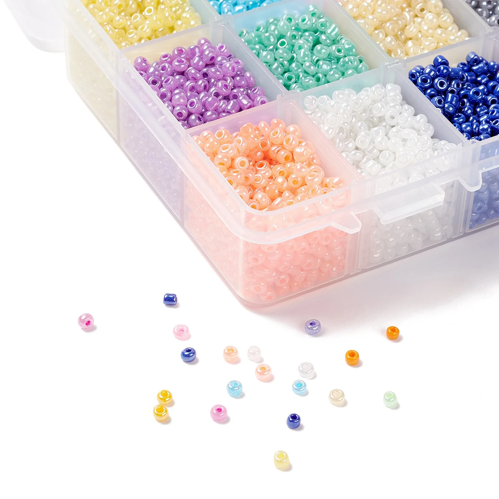 PandaHall 15 color glass small seed beads suit handmade beaded material ornament accessories DIY wholesale boxed beads