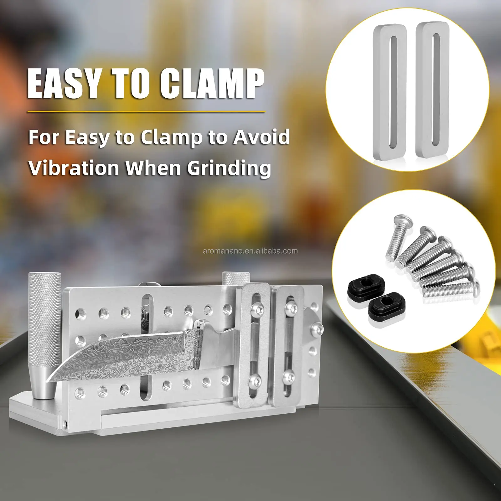 Belt Grinder Knife Jig, Long Sharpening Locator Belt Knife Sharpener Jig with Dual Press Plates, Knife Making Angle Grind Guide