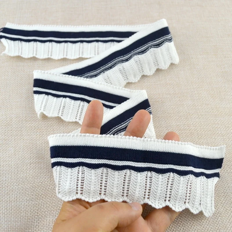 
New jacquard hollow ribbed cuff collar sweater knit thread female clothing DIY accessories 