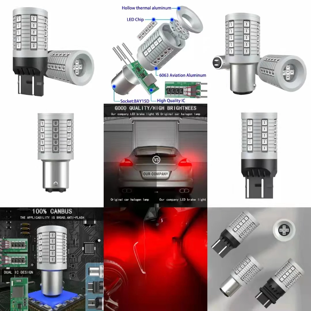 Hot Sale 18 SMD White Red Led Autos Parking Light Roof Car Interior Lights Canbus No Error Free T20 1157 1156 Led Car Light