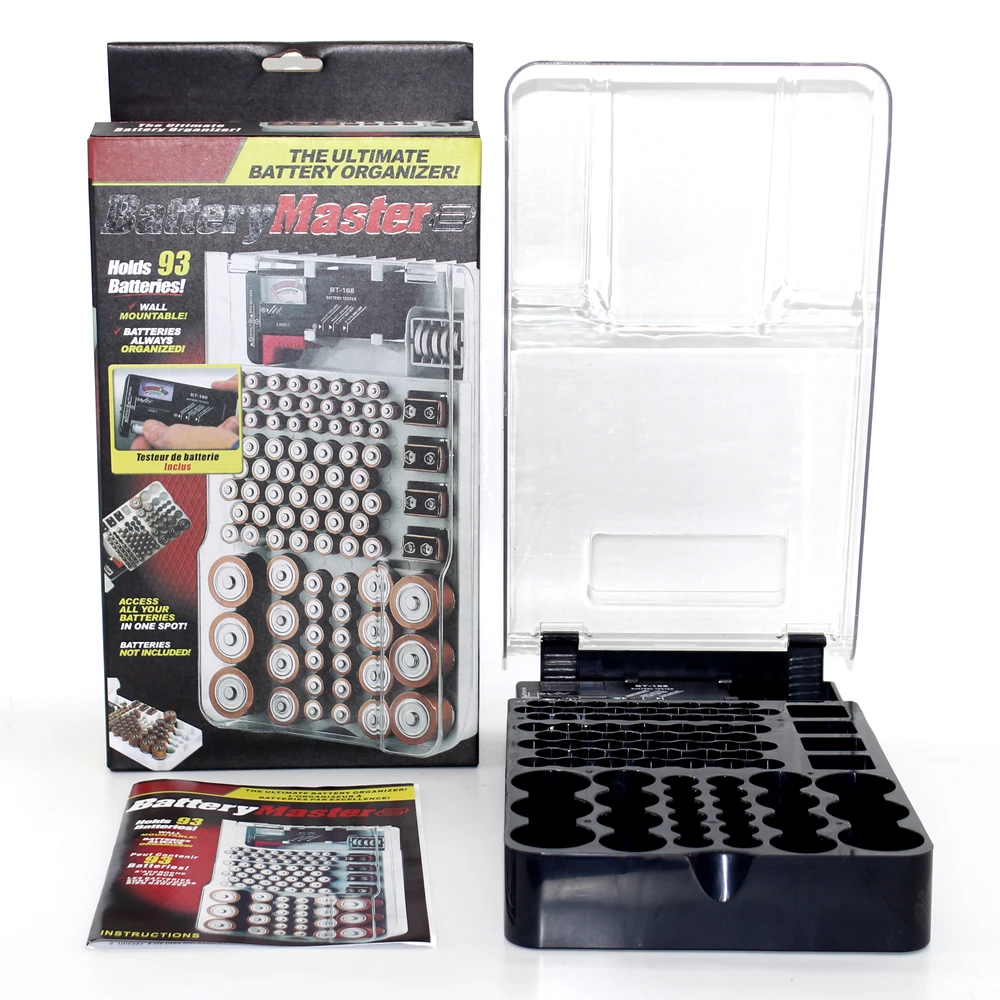 CHRT Carrying Case Bag Holder Container Holds 93 Batteries Battery Holder with Battery Tester