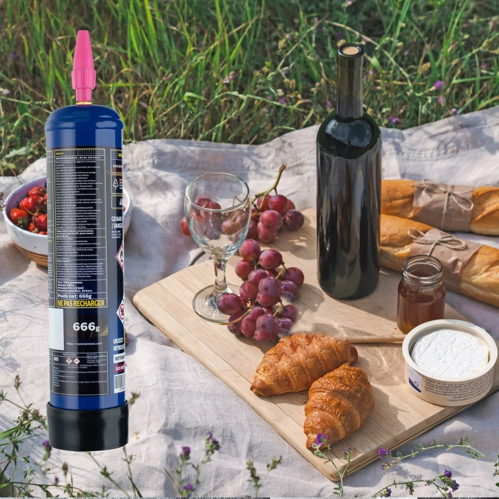 High-Capacity 640G Nitrous Whipped Cream Charger 1L Pure Steel Tank for making cream