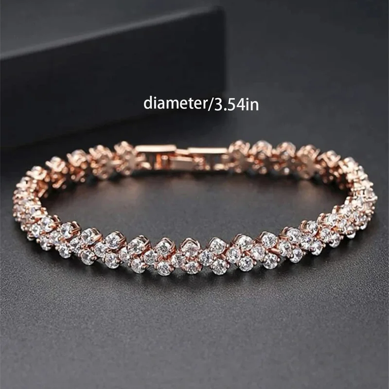 2PCS Set Luxury Watch Women Bracelet Rhinestone Fashion Wristwatch Casual Ladies Female Wrist watch Clock
