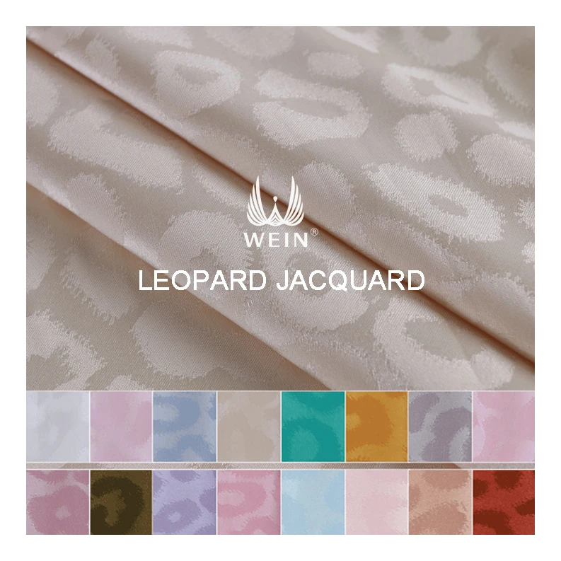 1865 Wholesale Polyester tiger leopard animal Jacquard Satin Pattern Slight Stretch Fabric For Dress Blouse Shirts