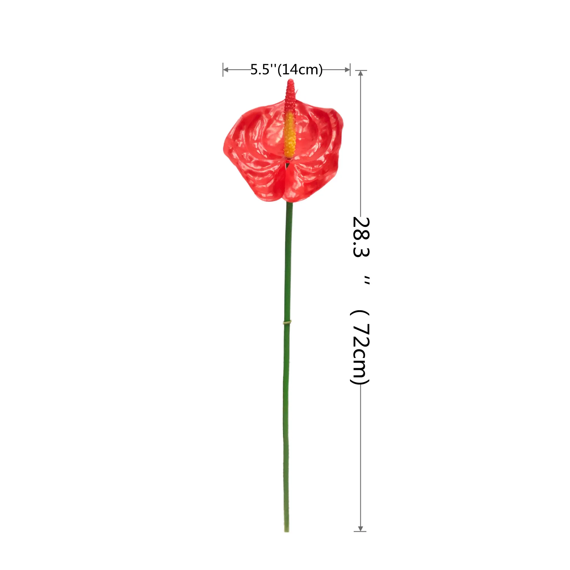 Real Touch Soft Pvc Eco-fashion Anthurium Artificial Flower Manufacturer
