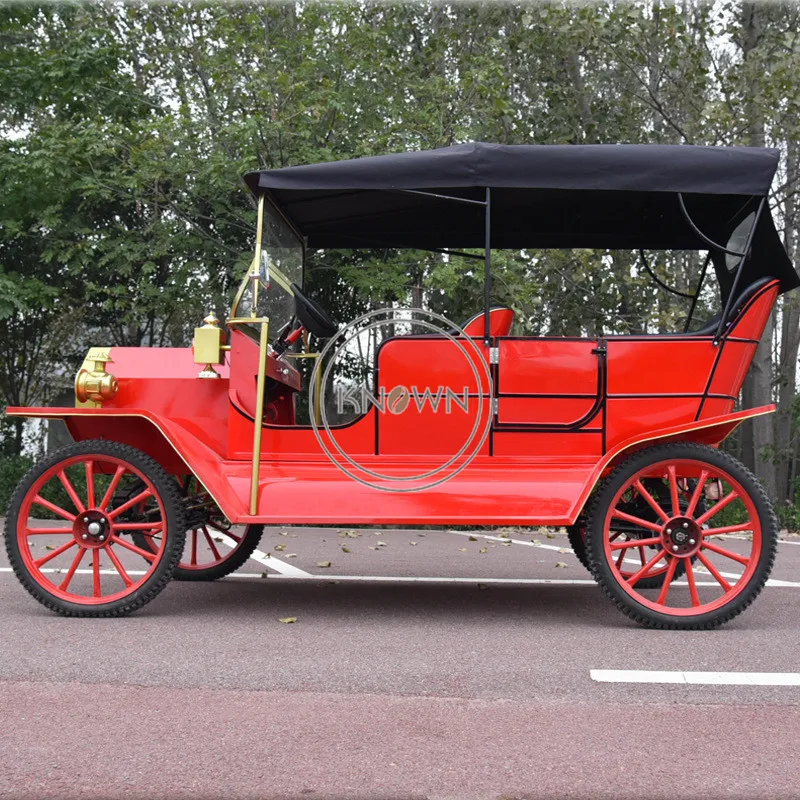 2024 Classic Retro Car for Golf Course Red Used Electric Golf Carts Viewing Celebration Truck for Sale