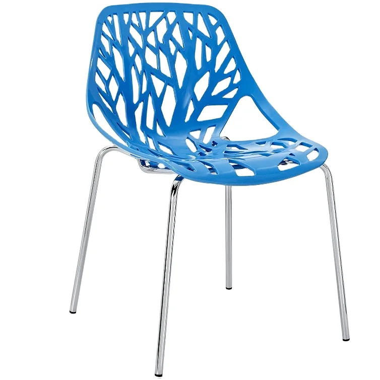patio dining chair metal legs Plastic Tree Branch Bird Nest Chair blue armless stacking plastic chairs outdoor