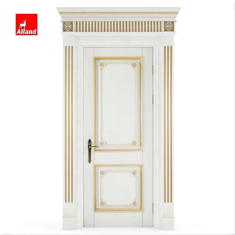 Alland Luxury Traditional Design Royal Interior Door High End Wooden Swing Bedroom Door Custom Cherry Internal Door