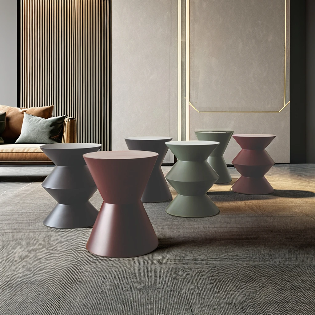 Italian style minimalist glass fiber reinforced plastic edge side table modern living room sofa FRP corner table
