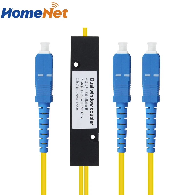 1*2 Волоконно-оптический сплиттер ABS Box 1310/Нм индивидуальный разделенный коэффициент SC/UPC 1x2 FBT ПЛК волоконно-оптический