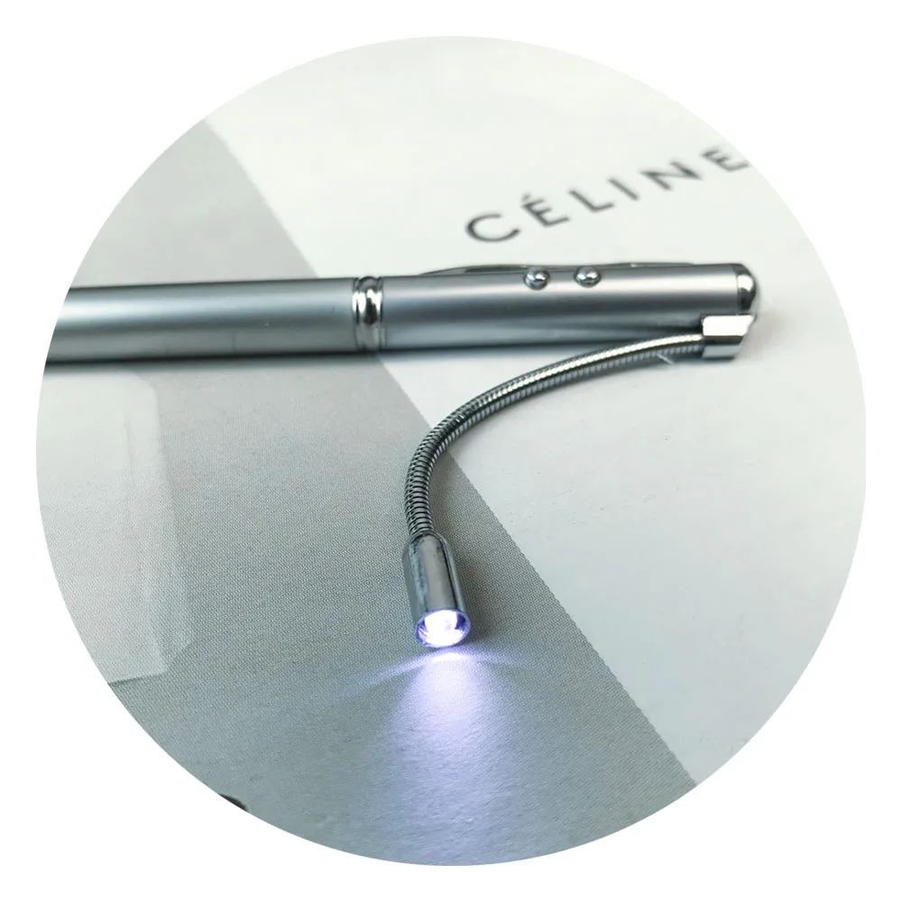 Multi-functional red laser pointer LED flashlight quality metal ballpoint pen