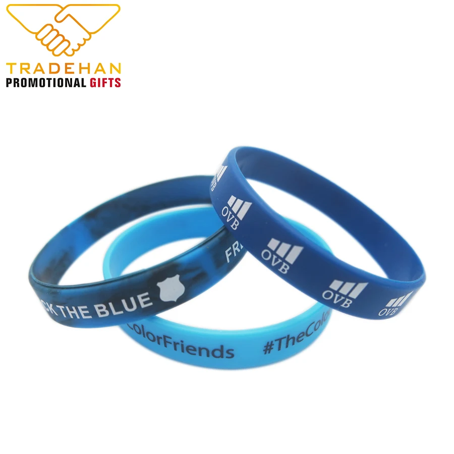Wholesale cheap price customized printing logo hand silicon bracelet with logo
